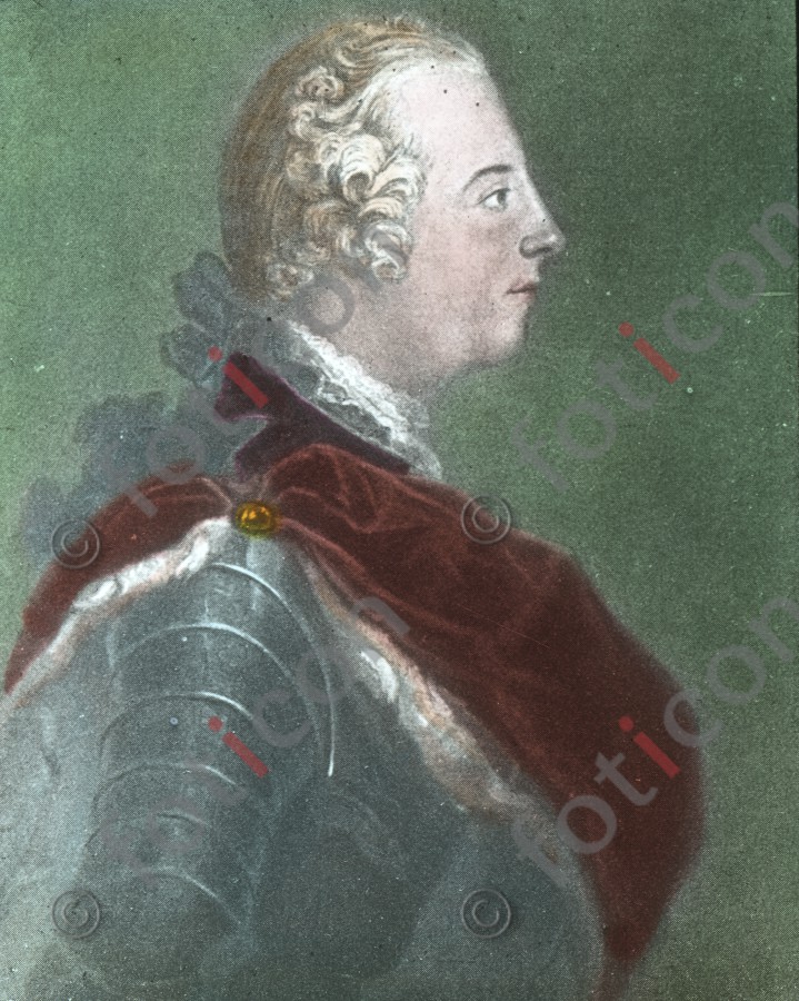 Portrait König Friedrich II.; Portrait of king Frederick II - Foto foticon-simon-fr-d-grosse-190-014.jpg | foticon.de - Bilddatenbank für Motive aus Geschichte und Kultur